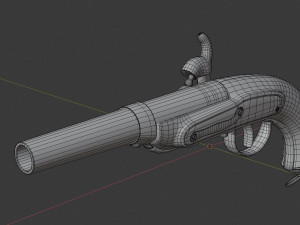 historic old medievel flintlock dragon pistol rifle low-poly 3D Model