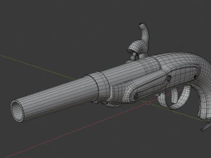 historyczny stary średniowieczny pistolet skałkowy smoka karabin low-poly Model 3D