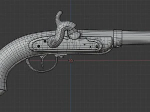 historyczny stary średniowieczny pistolet skałkowy smoka karabin low-poly Model 3D
