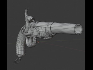 historic old medievel flintlock dragon pistol rifle low-poly 3D Model