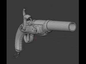 historyczny stary średniowieczny pistolet skałkowy smoka karabin low-poly Model 3D