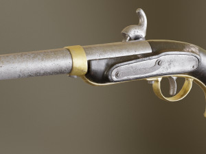 historic old medievel flintlock dragon pistol rifle low-poly 3D Model