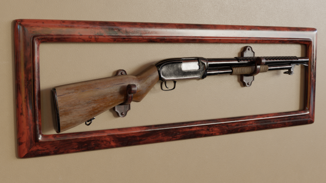 winchester m12 realistic shotgun 3D Model .c4d .max .obj .3ds .fbx .stl .blend