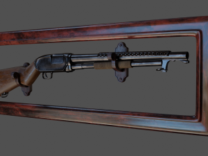 winchester m12 realistic shotgun 3D Model