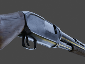 winchester m12 realistic shotgun 3D Model