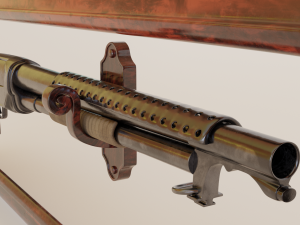 winchester m12 realistic shotgun 3D Model
