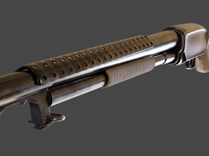 winchester m12 realistic shotgun 3D Model