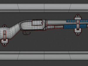 winchester m12 realistic shotgun 3D Model