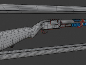 winchester m12 realistic shotgun 3D Model