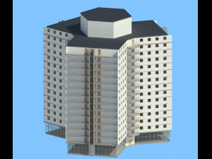 Three-sided building Modelo 3D