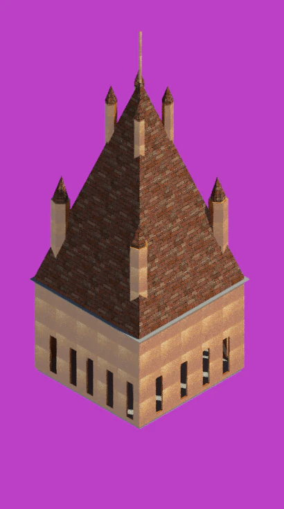 House by the castle 3D Model .c4d .max .obj .3ds .fbx .stl .blend