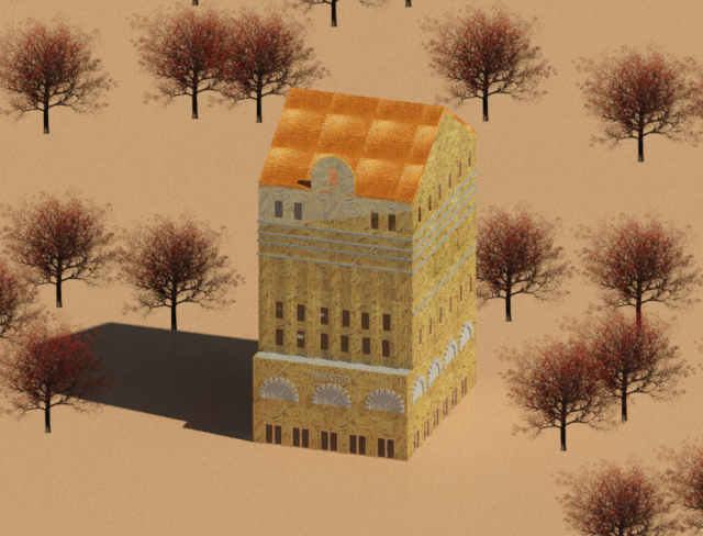 House Theater 3D Model .c4d .max .obj .3ds .fbx .stl .blend 