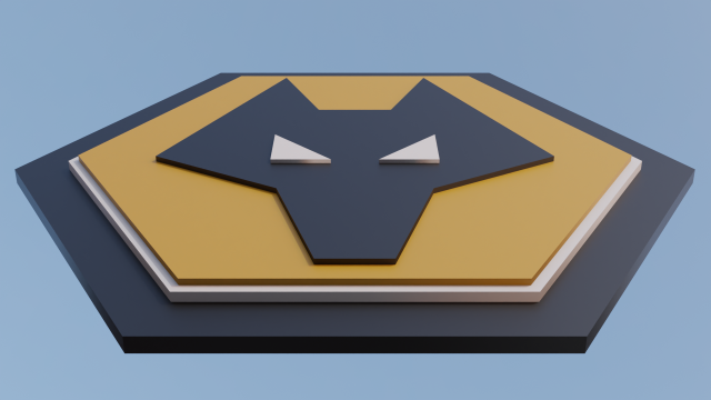 Wolverhampton Wanderers 3D club logo 3D Model .c4d .max .obj .3ds .fbx .stl .blend 
