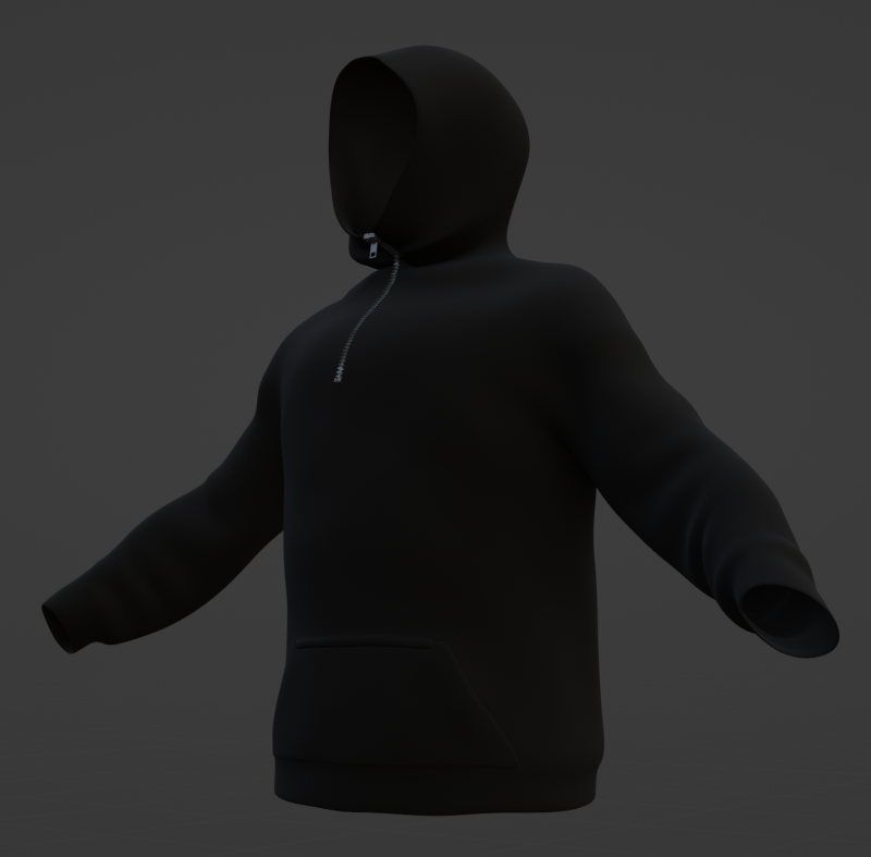 Hoodie with zipper Black version 3Dモデル .c4d .max .obj .3ds .fbx .stl .blend 