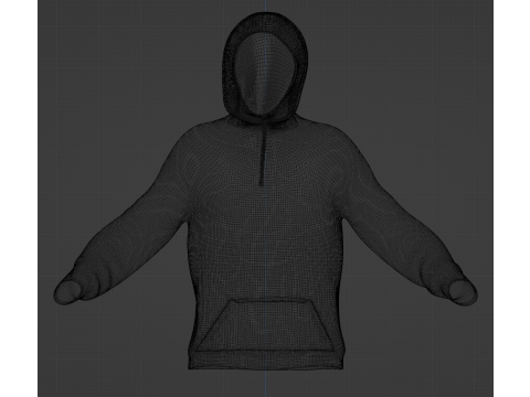 Hoodie with zipper Black version 3Dモデル