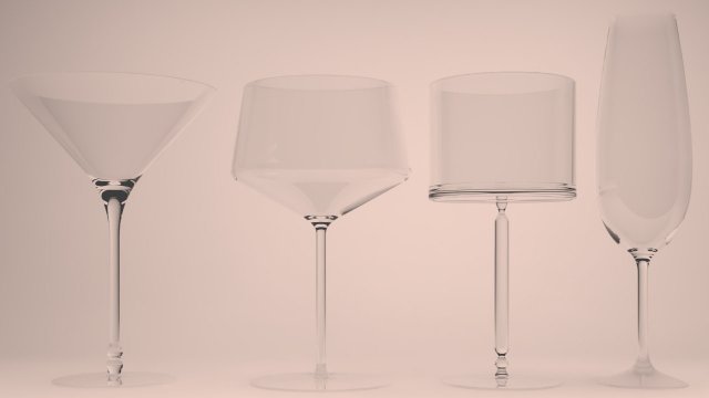 wine glasses and plates 3Dモデル .c4d .max .obj .3ds .fbx .stl .blend 