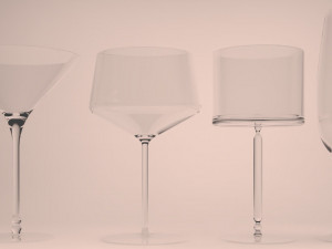 wine glasses and plates 3Dモデル