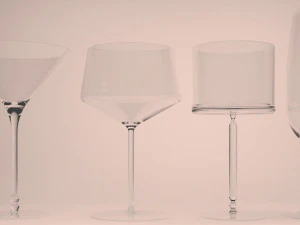 ta&ccedil;as e pratos de vinho Modelo 3D