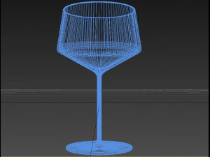 wine glasses and plates 3D Model