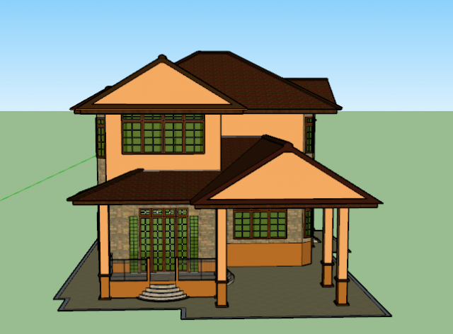 detached house 3D Model .c4d .max .obj .3ds .fbx .stl .blend 