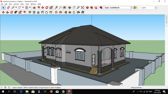 detached single storey Model 3D .c4d .max .obj .3ds .fbx .stl .blend
