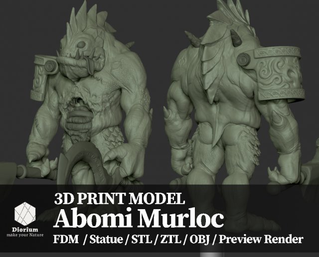 murloc abomination - creature Model Cetak 3D .c4d .max .obj .3ds .fbx .stl .blend 