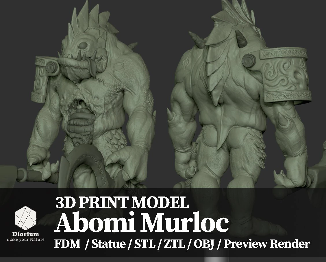 murloc abomination - creature 3D Print Model .c4d .max .obj .3ds .fbx .stl .blend 