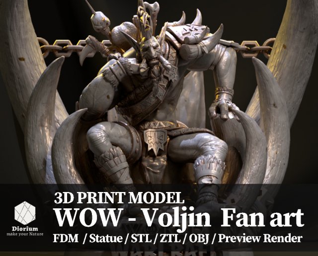 world of warcraft voljin statue fanart - 3d print model 3D Print Model .c4d .max .obj .3ds .fbx .stl .blend 