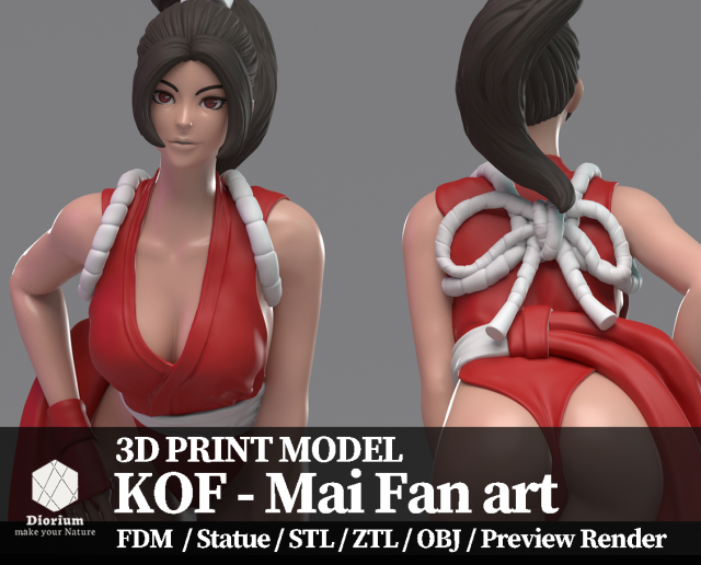kof - fanart mai 3d print model Modelo de Impressão 3D .c4d .max .obj .3ds .fbx .stl .blend 