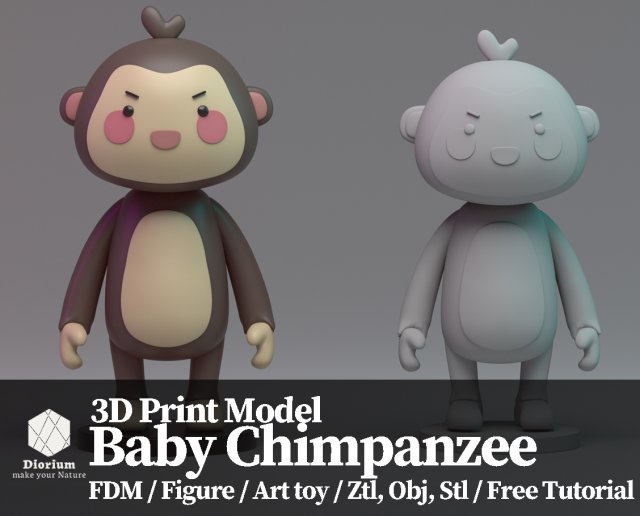 baby chimpanzee free 3d print model 3D Print Model .c4d .max .obj .3ds .fbx .stl .blend 