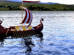 viking ship Model 3D