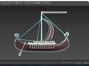 viking ship Model 3D