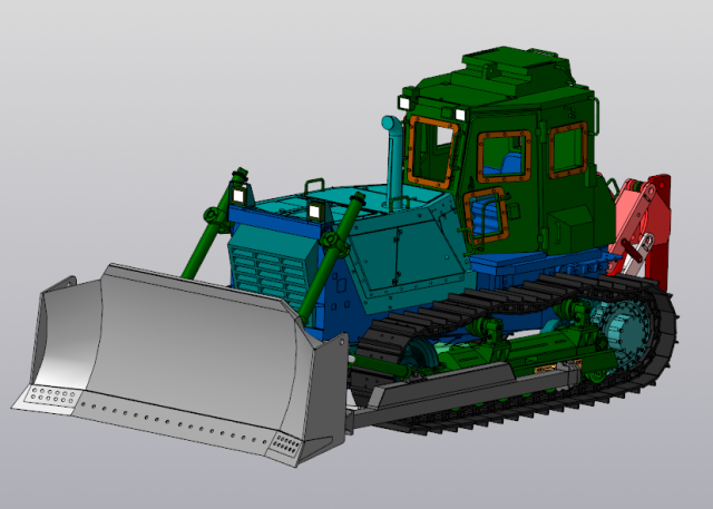 b12 dozer military tractor 3D Принт Модель .c4d .max .obj .3ds .fbx .stl .blend 