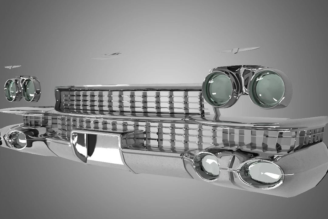 carfront cadillac eldorado 1959 3D Model .c4d .max .obj .3ds .fbx .stl .blend