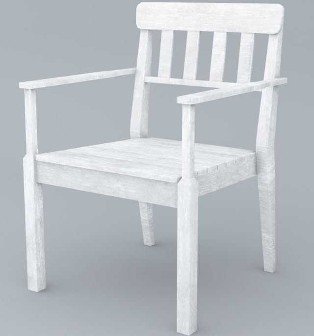 white wooden chair low poly outdoor vr ar low-poly 3D Model .c4d .max .obj .3ds .fbx .stl .blend