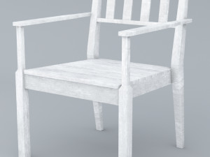 white wooden chair low poly outdoor vr ar low-poly  3D Model