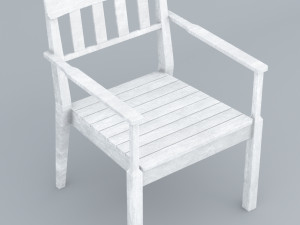 white wooden chair low poly outdoor vr ar low-poly 3D Model