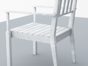 white wooden chair low poly outdoor vr ar low-poly 3D Model