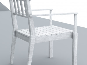 white wooden chair low poly outdoor vr ar low-poly 3D Model