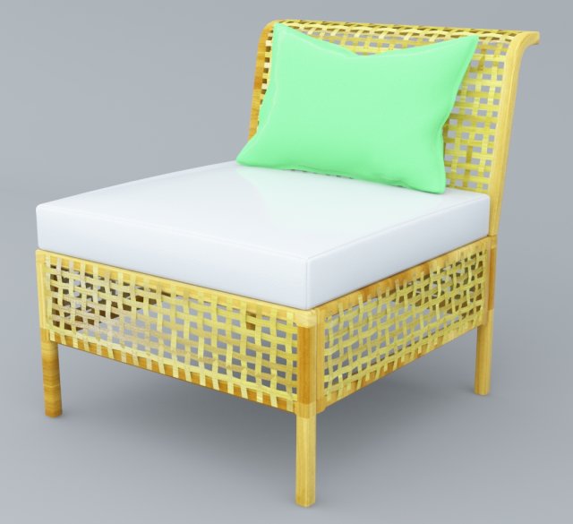 rattan chair outdoor low poly low-poly Modello 3D .c4d .max .obj .3ds .fbx .stl .blend 