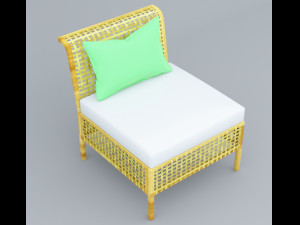 rattan chair outdoor low poly low-poly Modello 3D