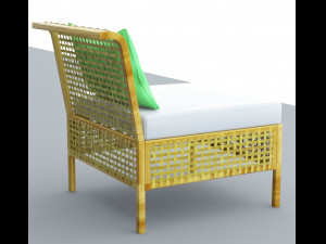 rattan chair outdoor low poly low-poly Modello 3D
