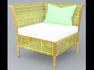 cadeira de vime low poly para exterior low poly low-poly Modelo 3D