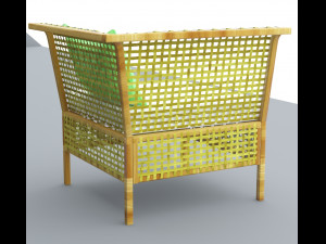 rattan chair low poly for outdoor low poly low-poly Modèle 3D