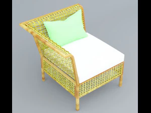 cadeira de vime low poly para exterior low poly low-poly Modelo 3D
