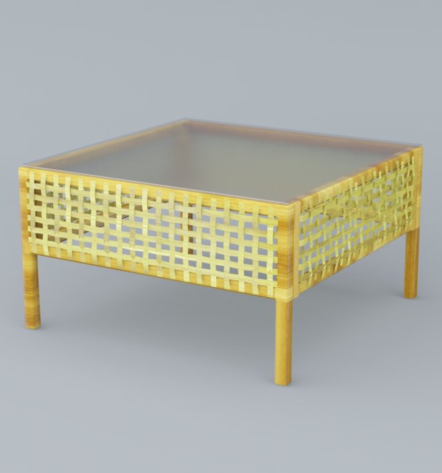 rattan cooffe table low-poly 3D मॉडल .c4d .max .obj .3ds .fbx .stl .blend 