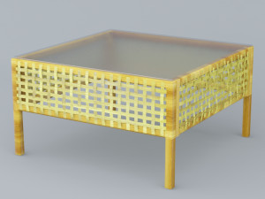 rattan cooffe table low-poly Modelo 3D
