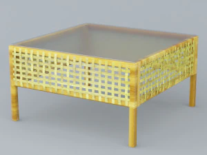 mesa de centro de vime low-poli Modelo 3D