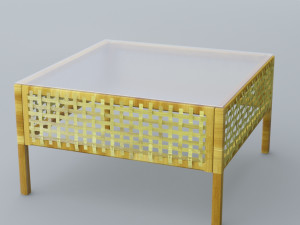 rattan cooffe table low-poly 3D मॉडल