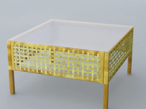 rattan cooffe table low-poly 3D Model
